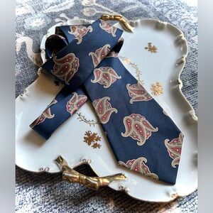 Liberty of London Expressly for Lord & Taylor Blue and Red Paisley Tie